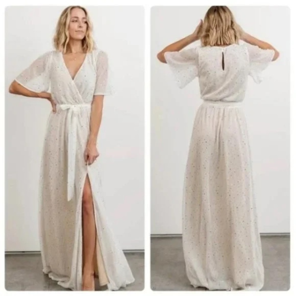 NWT Baltic Born White Elopement Dress with Gold Sequins